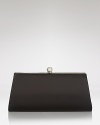 Show off at your next soiree with this boxy clutch from La Regale. This satin-wrapped style finishes your fancy wear with flair.