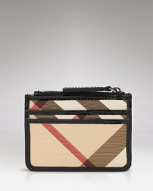 Key and card pouch in Burberry's signature check. Key and card pouch in Burberry's signature check.