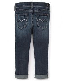 7 For All Mankind Girls' Skinny Crop & Roll Jeans - Sizes 7-14 7 For All Mankind Girls' Skinny Crop & Roll Jeans - Sizes 7-14
