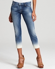 7 For All Mankind Jeans - Crop Skinny Jeans in Spring Blue Wash