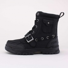 The Hamlin is a rugged, cold-weather boot crafted from pebbled leather and embellished with a small flap pocket, buckle strap and textured trim along the toe and back heel. The Hamlin is a rugged, cold-weather boot crafted from pebbled leather and embellished with a small flap pocket, buckle strap and textured trim along the toe and back heel.