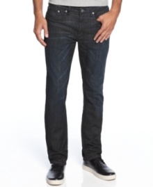 Step up your denim style with these slim-fit jeans from Kenneth Cole Reaction.