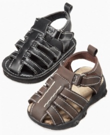 These go-with-anything sandals from ABG Accessories are perfect for getting him out the door quick. These go-with-anything sandals from ABG Accessories are perfect for getting him out the door quick.