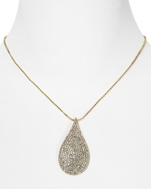 Just like your favorite cocktail dress, ABS by Allen Schwartz' crystal pendant is revel ready. With a slinky gown and party shoes, this shapely necklace shines on.