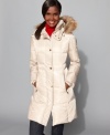 Jones New York's anorak warms you up with a glamorous faux fur hood that is sure to turn heads! (Clearance)