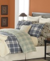 Traditional plaid meets cozy comfort with Martha Stewart Collection's Windowpane Plaid sham, featuring soft cotton flannel and a printed reverse. (Clearance)