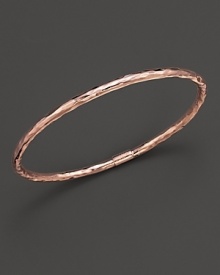 From the Rosé collection, skinny hammered bangle in rose gold. Designed by Ippolita. From the Rosé collection, skinny hammered bangle in rose gold. Designed by Ippolita.