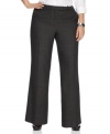 Showcasing great plus size fashion, these Calvin Klein sleek straight leg pants are essential plus size clothes for your work wardrobe.