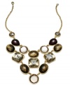 Go for a glamorous statement with this bib necklace from INC International Concepts. Crafted from 12k gold-plated mixed metal, the necklace features stunning stone accents, perfect for a night out. Approximate length: 17 inches + 3-inch extender. Approximate drop: 5 inches.