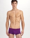 Knit trunks cut with a low rise and super-slim side widths for easier movement. An extreme contoured pouch lends more support and a better profile. Microfiber waist 90% cotton/10% spandex Machine wash Imported 