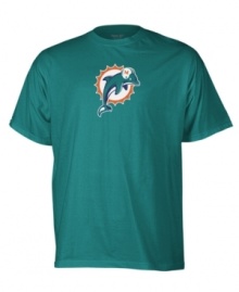 Will your 'Fins back into the hunt for the AFC East with this iconic Miami Dolphins logo tee from Reebok. Will your 'Fins back into the hunt for the AFC East with this iconic Miami Dolphins logo tee from Reebok.