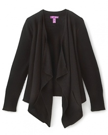 A luxurious accent piece for her autumn wardrobe, this lovely cashmere cardigan brings a touch of drama with its flowing drape front. A luxurious accent piece for her autumn wardrobe, this lovely cashmere cardigan brings a touch of drama with its flowing drape front.