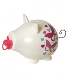 Start young. Encourage your little one to save and spend wisely with an Oinks! Baby Girl piggy bank, featuring a pink pacifier and playful heart and butterfly motif. From Salt&Pepper, a brand synonymous with fresh, contemporary home design. Start young. Encourage your little one to save and spend wisely with an Oinks! Baby Girl piggy bank, featuring a pink pacifier and playful heart and butterfly motif. From Salt&Pepper, a brand synonymous with fresh, contemporary home design.