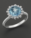 Blue topaz set in sterling silver. By Anzie.