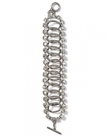 Work ABS by Allen Schwartz' signature soiree style in this rhinestone link bracelet. The silver-plated chain adds an edge, while cooly cut crystals give this pair style-setting appeal.