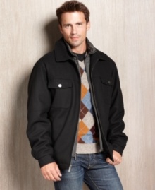Complete your look with a classic touch and this wool-blend coat from London Fog. Complete your look with a classic touch and this wool-blend coat from London Fog.