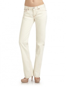THE LOOKButton closureBelt loopsZip flyFive-pocket designEasy fit through legsTHE FITInseam, about 34Rise, about 9THE MATERIALCottonCARE & ORIGINMachine washMade in USAModel shown is 5'11 (180cm) wearing US size 4. THE LOOKButton closureBelt loopsZip flyFive-pocket designEasy fit through legsTHE FITInseam, about 34Rise, about 9THE MATERIALCottonCARE & ORIGINMachine washMade in USAModel shown is 5'11 (180cm) wearing US size 4.