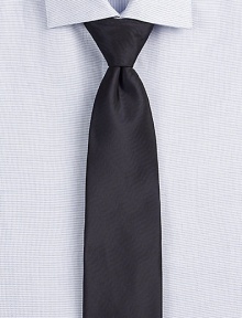 Subtle wave pattern lends a textured finish to a dress wardrobe essential, neatly woven in fine Italian silk.About 3 wideSilkDry cleanMade in Italy Subtle wave pattern lends a textured finish to a dress wardrobe essential, neatly woven in fine Italian silk.About 3 wideSilkDry cleanMade in Italy