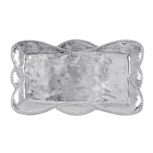 Shaped by hand of durable recycled aluminum, this striking dish from Mariposa is detailed with a softly textured finish and beaded edges for a look that's at once organic and refined. Shaped by hand of durable recycled aluminum, this striking dish from Mariposa is detailed with a softly textured finish and beaded edges for a look that's at once organic and refined.