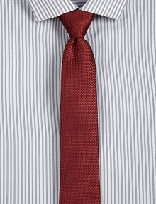 A handsome design woven in fine Italian silk with a hint of texturing for a distinctive finish.About 2 wideSilkDry cleanMade in Italy A handsome design woven in fine Italian silk with a hint of texturing for a distinctive finish.About 2 wideSilkDry cleanMade in Italy