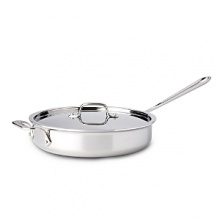 Deeper than traditional fry pans, this pan is ideal for sautéing, frying, browning and searing. With tall, straight sides, it is also useful in cooking fresh pasta sauces, and any dish that requires liquid added to sautéed ingredients. Deeper than traditional fry pans, this pan is ideal for sautéing, frying, browning and searing. With tall, straight sides, it is also useful in cooking fresh pasta sauces, and any dish that requires liquid added to sautéed ingredients.