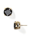 A classic look from kate spade new york -- handcrafted, faceted smoky stone earrings in a 12 Kt. gold plated princess setting.