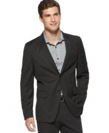 A narrow, peak lapel puts a sophisticated twist on this clean-cut blazer from American Rag. A narrow, peak lapel puts a sophisticated twist on this clean-cut blazer from American Rag.