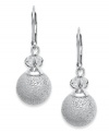 Glitter glam. These classic silver tone mixed metal ball earrings by Charter Club go gorgeous with glitter. Approximate drop: 1 inch.