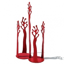 Designed by Emma Silvestris. This paper cup holder is an interesting addition to the Mediterraneo line, with its successful and original open work design. The cup holder has three branches in 2 mm-thick laser perforated stainless steel, designed to hold a column of stacked cups in place. The cup holder is suitable for medium and large cups. The steel supports are placed fairly widely apart leaving plenty of space for you to slide your hand in to take a cup. The cup holder is made by welding the vertical branches to the metal sheet base. Designed by Emma Silvestris. This paper cup holder is an interesting addition to the Mediterraneo line, with its successful and original open work design. The cup holder has three branches in 2 mm-thick laser perforated stainless steel, designed to hold a column of stacked cups in place. The cup holder is suitable for medium and large cups. The steel supports are placed fairly widely apart leaving plenty of space for you to slide your hand in to take a cup. The cup holder is made by welding the vertical branches to the metal sheet base.