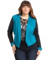 Layer your new fall looks with ING's plus size jacket, featuring a colorblocked design-- it's so on-trend!