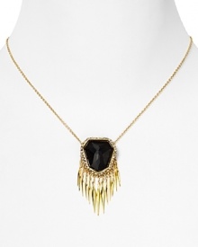 Introduce a dash of gothic glamour to your look with Alexis Bittar's onyx-decked pendant. Slip on this statement piece after dark to give cocktail looks a contemporary edge.