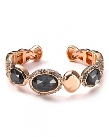 Boldly embellished with white quartz and Swarovski crystals, Alexis Bittar's rose gold-plated cuff is an extra with edge. Resist the urge to stack -- this trendsetting bijoux is best worn solo.