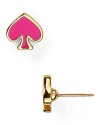 Crafted of 12-karat gold and enamel, this bright pair of simple stud earrings from kate spade new york will add a dash of the brand's iconic emblem.