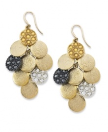 Good things come in bunches. This pair of chandelier earrings from Alfani proves that's the case. Crafted from gold-tone mixed metal, hematite- and silver-tone accents also make their presence felt with glass crystal adding luster. Approximate drop: 2-1/2 inches. Good things come in bunches. This pair of chandelier earrings from Alfani proves that's the case. Crafted from gold-tone mixed metal, hematite- and silver-tone accents also make their presence felt with glass crystal adding luster. Approximate drop: 2-1/2 inches.