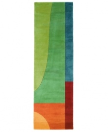 This long runner is ideal for hallways and entryways. A majestic mix of luminous colors and abstract shapes creates a rug of modern, refined beauty. Like the best contemporary art, its color palette of bright red, orange, lavender, sage and earth tones makes an immediate visual impression. This long runner is ideal for hallways and entryways. A majestic mix of luminous colors and abstract shapes creates a rug of modern, refined beauty. Like the best contemporary art, its color palette of bright red, orange, lavender, sage and earth tones makes an immediate visual impression.