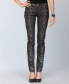 A foiled snake print gives these skinny INC jeans a super luxe look that begs to be taken for a night on the town!