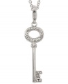 When it comes to looking stylish, what's the key to success? Start off with City by City's sparkling crystal key pendant! Made in silver tone mixed metal. Approximate length: 16 inches + 3-inch extender. Approximate drop: 2-1/2 inches.