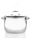 Providing plenty of room for hearty soups, stews and stocks, this beautiful bell-shaped pot, made of durable stainless steel, enhances heat and moisture circulation for perfect high-volume results. Limited lifetime warranty.