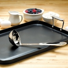 Breakfast is served! Spanning across two burners, this generously-sized stovetop griddle lets you cook pancakes, grilled cheese, eggs and bacon to perfection without any added fat. Breakfast is served! Spanning across two burners, this generously-sized stovetop griddle lets you cook pancakes, grilled cheese, eggs and bacon to perfection without any added fat.