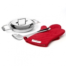 All-Clad d5 2 Quart All Purpose Pan With Oven Mitts, Spoon & Domed Lid All-Clad d5 2 Quart All Purpose Pan With Oven Mitts, Spoon & Domed Lid