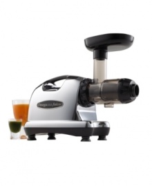 Have a healthy start to every day! Operating at a lower speed, this single gear juice extractor minimizes heat build-up to maximize oxidation, packing your juice with incredible enzymes and a longer shelf life. Add some variety into your juicing routine with a juicer that prepares everything from wheat grass to leafy greans, along with nuts, pasta, ground coffee spices and more. 15-year warranty. Model 8006. Have a healthy start to every day! Operating at a lower speed, this single gear juice extractor minimizes heat build-up to maximize oxidation, packing your juice with incredible enzymes and a longer shelf life. Add some variety into your juicing routine with a juicer that prepares everything from wheat grass to leafy greans, along with nuts, pasta, ground coffee spices and more. 15-year warranty. Model 8006.