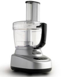 Prep for the pros. Complete with 11- and 4-cup work bowls, this sleek food processor conquers a range of recipes, from family-sized gatherings to dinners for two. Includes 2mm & 4mm slicing and shredding discs, plus a versatile feed chute with two openings, so every kind of ingredient-from small & soft to large & tough-is welcome. 5-year warranty. Prep for the pros. Complete with 11- and 4-cup work bowls, this sleek food processor conquers a range of recipes, from family-sized gatherings to dinners for two. Includes 2mm & 4mm slicing and shredding discs, plus a versatile feed chute with two openings, so every kind of ingredient-from small & soft to large & tough-is welcome. 5-year warranty.