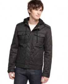 Feeling rebellious? This quilted jacket from American Rag will fit your mood when you're feeling a little...adventurous. (Clearance) Feeling rebellious? This quilted jacket from American Rag will fit your mood when you're feeling a little...adventurous. (Clearance)