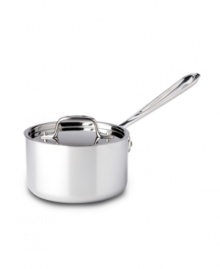 All-Clad's high-performance saucepan is constructed with a durable stainless steel interior, a pure aluminum core and a hand-polished mirror-finished exterior. An essential piece for simmering sauces, boiling noodles, warming leftovers and more. Lifetime warranty. All-Clad's high-performance saucepan is constructed with a durable stainless steel interior, a pure aluminum core and a hand-polished mirror-finished exterior. An essential piece for simmering sauces, boiling noodles, warming leftovers and more. Lifetime warranty.