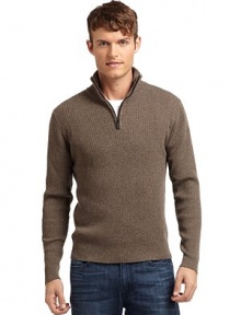 THE LOOKRibbed designStand collarQuarter-zip closureLong sleevesTHE MATERIALAcrylic/wool CARE & ORIGINMachine washImported THE LOOKRibbed designStand collarQuarter-zip closureLong sleevesTHE MATERIALAcrylic/wool CARE & ORIGINMachine washImported
