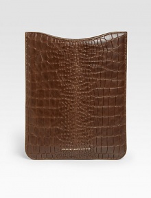 A compact, crocodile-embossed sleeve for the iPad gives a sophisticated finish to your tech device.LeatherAccommodates all iPad modelsImported