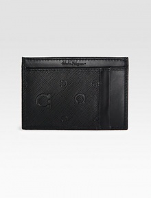 Compact card case rendered in fine Italian calfskin leather with signature gancini coating.Three card slotsLeather10W x 7HMade in Italy Compact card case rendered in fine Italian calfskin leather with signature gancini coating.Three card slotsLeather10W x 7HMade in Italy