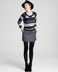 This Aqua Cashmere sweatshirt remakes the classic laid-back look in a sumptuously soft texture, adding fresh stripes, seam detail and rib trim. Off-duty cool for weekends in the park, the piece is perfect with distressed denim and knee-high boots. This Aqua Cashmere sweatshirt remakes the classic laid-back look in a sumptuously soft texture, adding fresh stripes, seam detail and rib trim. Off-duty cool for weekends in the park, the piece is perfect with distressed denim and knee-high boots.