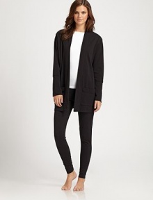 EXCLUSIVELY AT SAKS. Beautiful yet functional, this extra soft open front cardigan with dual pockets is perfect for layering tees and tanks. Long sleevesFlat collar with open frontDual pocketsAbout 31 from shoulder to hem94% cotton/6% spandexMachine washImported EXCLUSIVELY AT SAKS. Beautiful yet functional, this extra soft open front cardigan with dual pockets is perfect for layering tees and tanks. Long sleevesFlat collar with open frontDual pocketsAbout 31 from shoulder to hem94% cotton/6% spandexMachine washImported