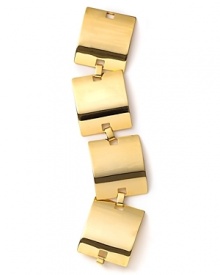 A gleaming geometric link bracelet from Trina Turk channels subtle seventies glamour. Rock it with a bold cocktail ring and draped gown like a modern-day disco diva.